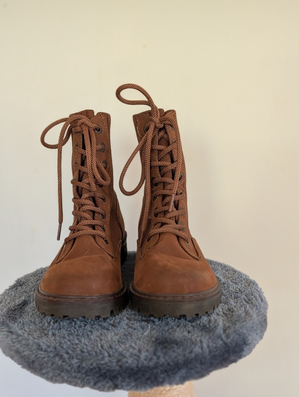 Blowfish Malibu Brown Lace-Up Combat Boots Women’s Size 7.5